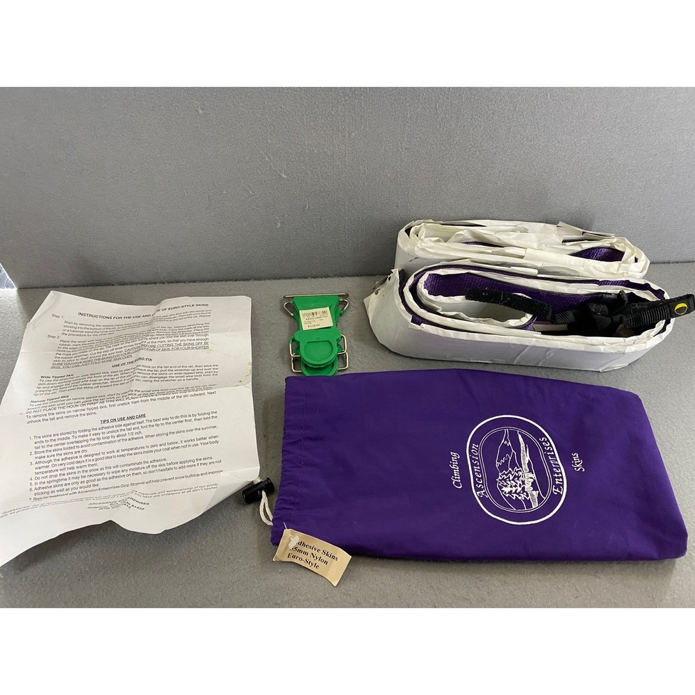 Ascension Enterprises Euro-Style 55mm Nylon Climbing Skins Purple Euro-Fix NEW